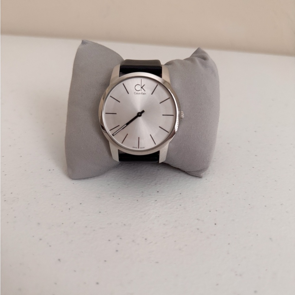 Calvin Klein Silver Dial Black Strap Watch - Picture 8 of 10